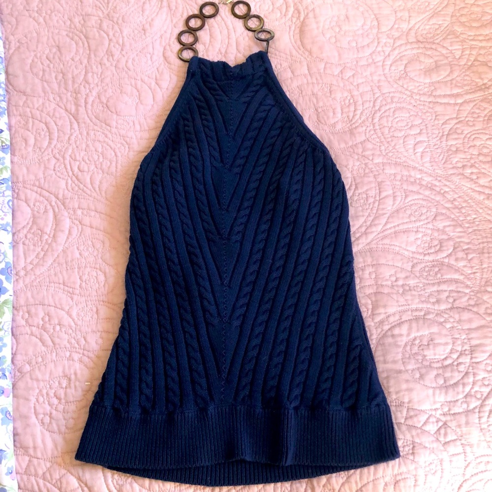 Lilly Pulitzer navy knit halter top